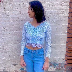 1950s VINTAGE LACE TOP